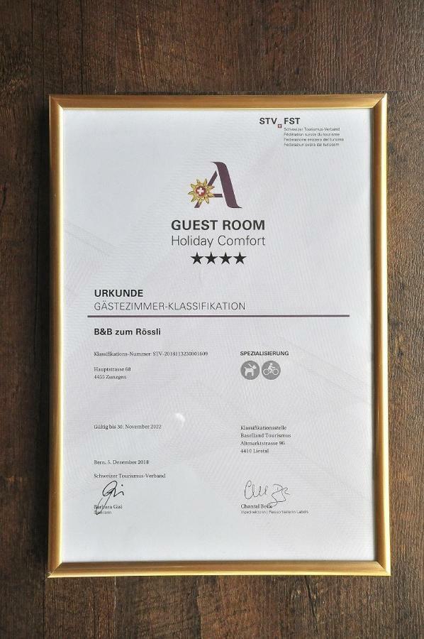 B&B Zum Rossli Zunzgen Экстерьер фото